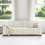 vidaXL 3-miestna pohovka krémová 220x78x84 cm zamatová – Obrázok 3