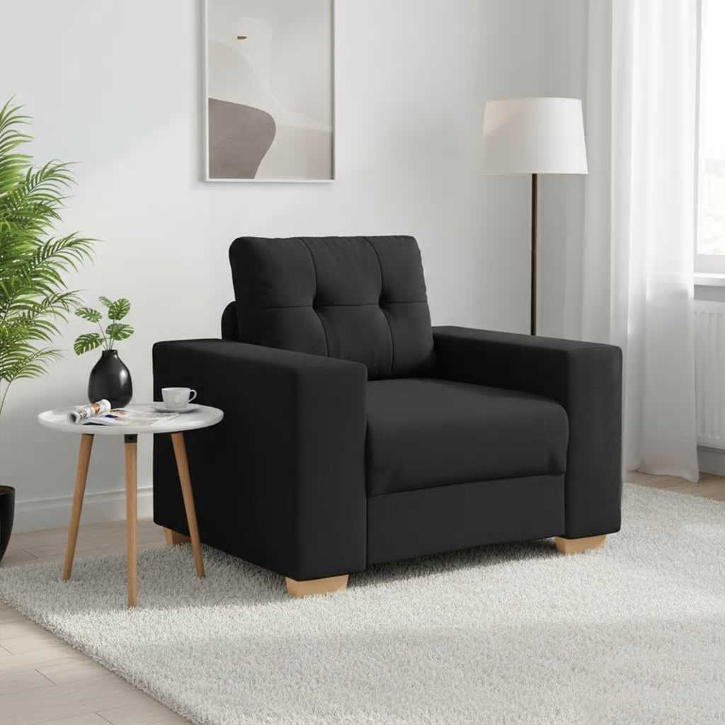 4105060_1.jpg vidaXL Rozkladacia pohovka/kreslo, čierna 100x78x80 cm, látka – Obrázok 1