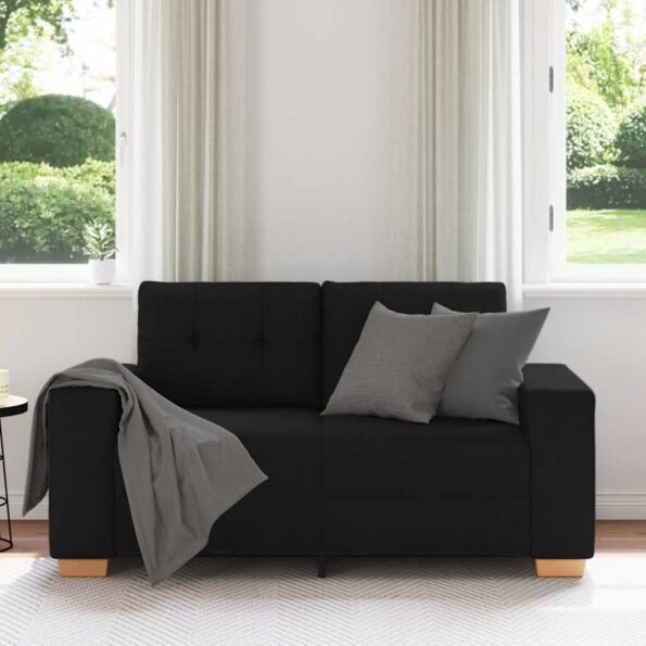 vidaXL Dvojpohovka, čierna 160x77x82 cm, látka – Obrázok 3