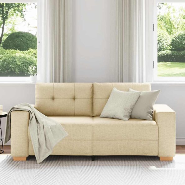 vidaXL Dvojpohovka krémová 180x77x82 cm látka – Obrázok 3