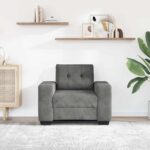 vidaXL Rozkladacia pohovka, tmavosivá 100x78x80 cm, zamatová – Obrázok 3