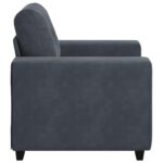 vidaXL Rozkladacia pohovka, tmavosivá 100x78x80 cm, zamatová – Obrázok 5
