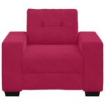vidaXL Rozkladacia pohovka, vínovo červená 100x78x80 cm, zamat – Obrázok 4