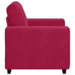 vidaXL Rozkladacia pohovka, vínovo červená 100x78x80 cm, zamat – Obrázok 5