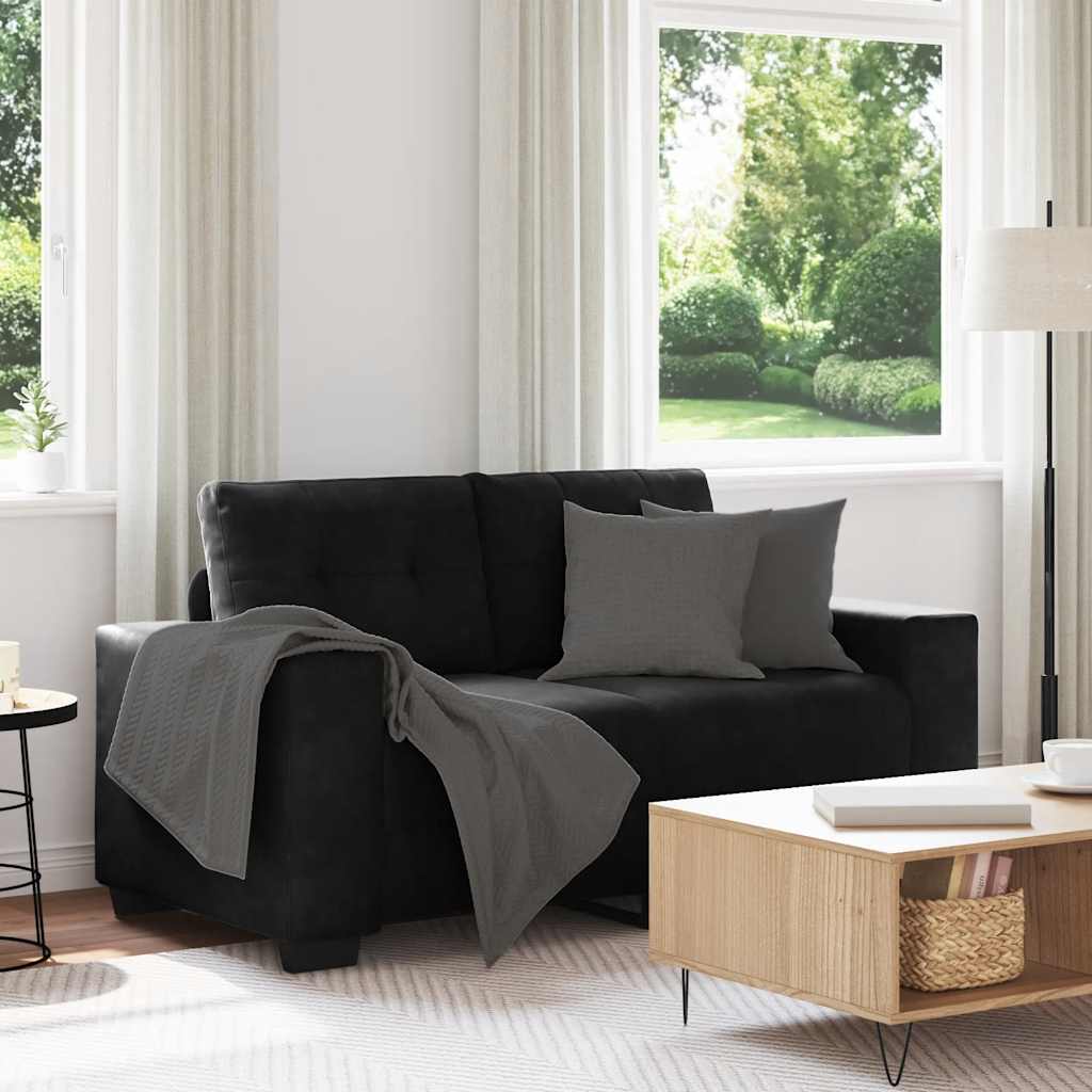 4105115_1-9.jpg vidaXL Dvojpohovka, čierna 160x77x82 cm, zamat – Obrázok 1