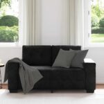 vidaXL Dvojpohovka, čierna 160x77x82 cm, zamat – Obrázok 3