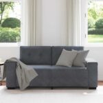 vidaXL Dvojpohovka, tmavosivá, zamatová 180x77x82 cm – Obrázok 3