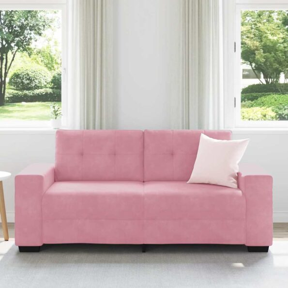 vidaXL Dvojpohovka ružová 180x77x82 cm zamatová – Obrázok 3