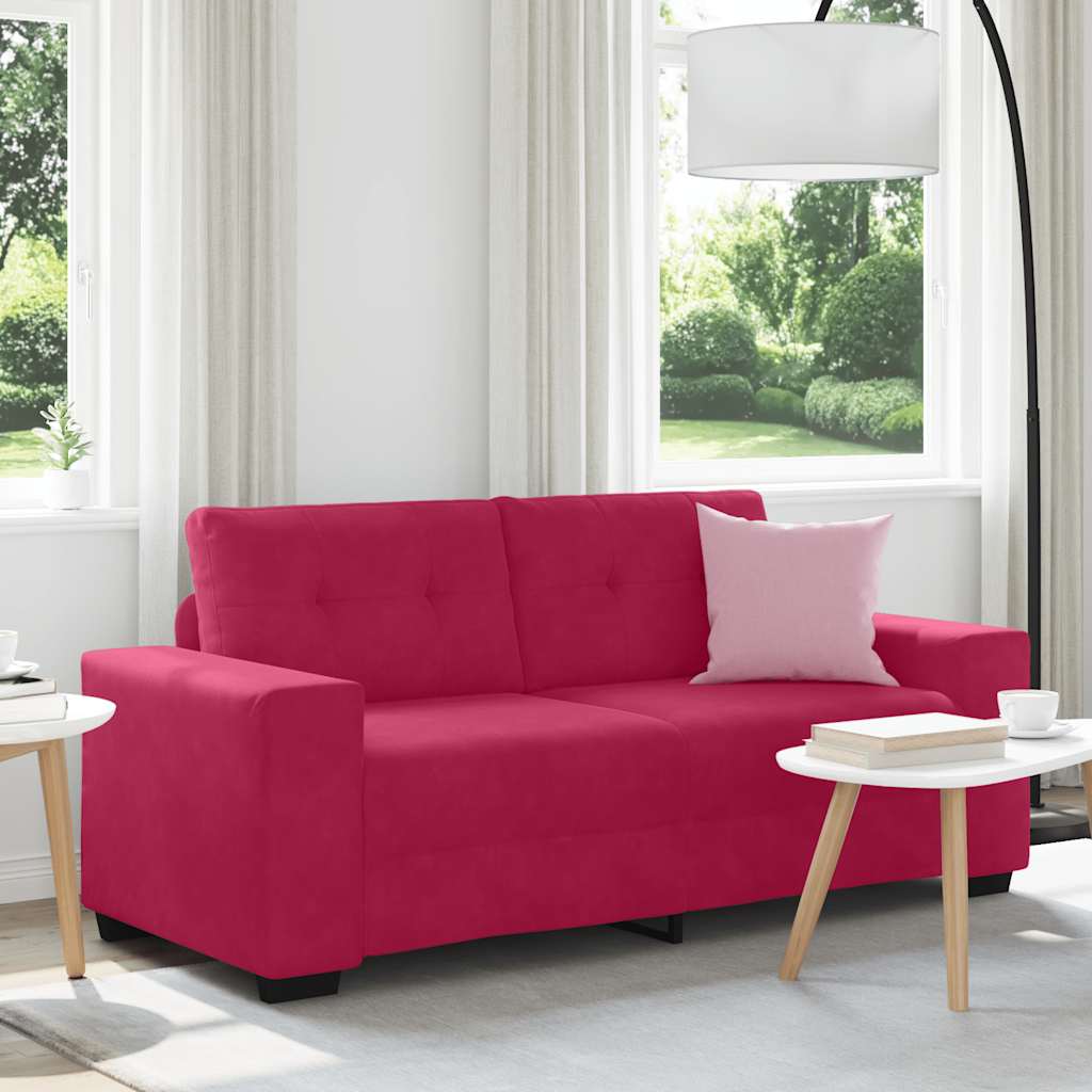 4105126_1.jpg vidaXL Dvojpohovka, vínovo červená 180x77x82 cm, zamat – Obrázok 1