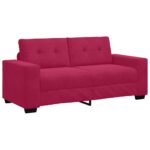 vidaXL Dvojpohovka, vínovo červená 180x77x82 cm, zamat – Obrázok 2