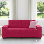 vidaXL Dvojpohovka, vínovo červená 180x77x82 cm, zamat – Obrázok 3