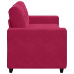 vidaXL Dvojpohovka, vínovo červená 180x77x82 cm, zamat – Obrázok 5