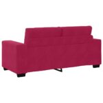 vidaXL Dvojpohovka, vínovo červená 180x77x82 cm, zamat – Obrázok 6