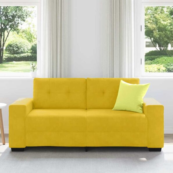 vidaXL Dvojpohovka žltá 180x77x82 cm zamatová – Obrázok 3