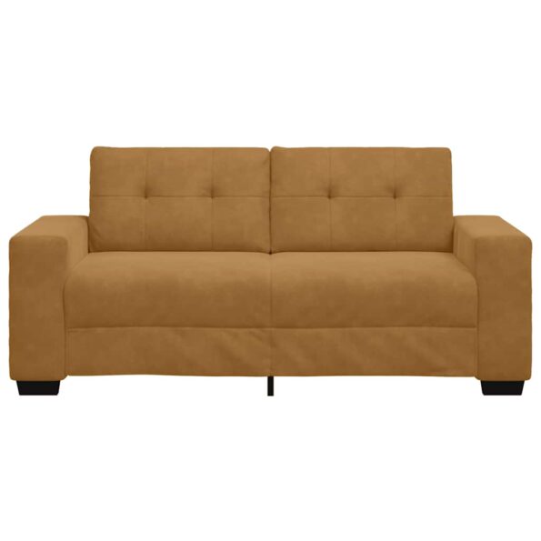 vidaXL Dvojpohovka hnedá 180x77x82 cm zamatová – Obrázok 4