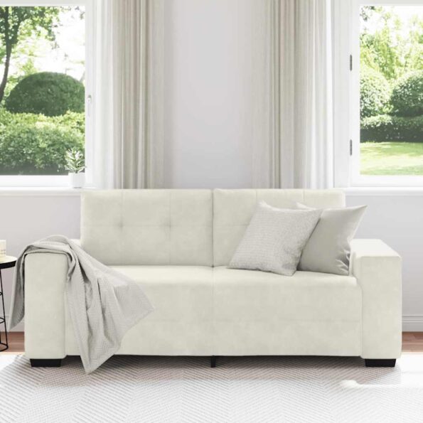 vidaXL Dvojpohovka krémová 180x77x82 cm zamatová – Obrázok 3