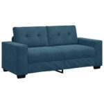 vidaXL Dvojpohovka modrá 180x77x82 cm zamatová – Obrázok 2