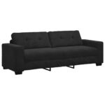 vidaXL 3-miestna pohovka, čierna 220x78x80 cm, zamat – Obrázok 2