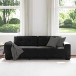 vidaXL 3-miestna pohovka, čierna 220x78x80 cm, zamat – Obrázok 3