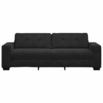 vidaXL 3-miestna pohovka, čierna 220x78x80 cm, zamat – Obrázok 4
