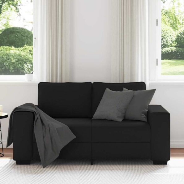 vidaXL 2-miestna pohovka, čierna 160x77x82 cm, látka – Obrázok 3