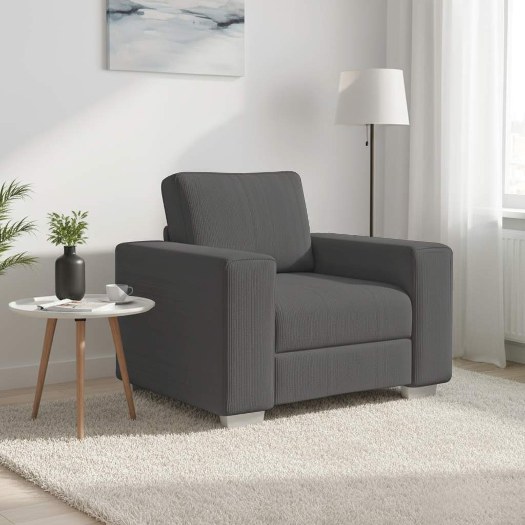 4105187_1.jpg vidaXL Rozkladacia pohovka, tmavosivá 100x77x82 cm, manšestrová látka – Obrázok 1