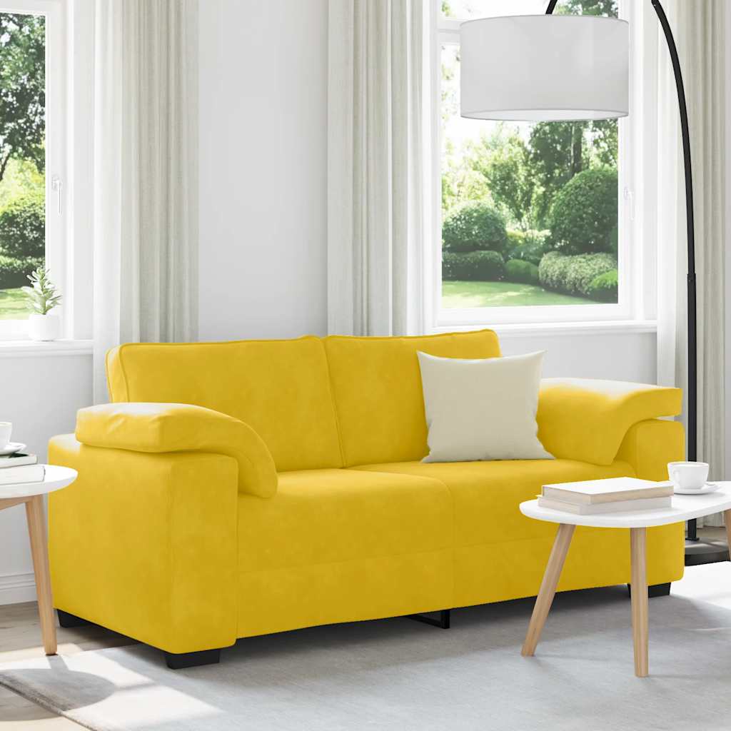 4105273_1.jpg vidaXL Dvojpohovka žltá 180x77x82 cm zamatová – Obrázok 1