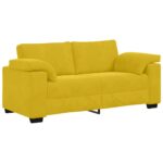 vidaXL Dvojpohovka žltá 180x77x82 cm zamatová – Obrázok 2