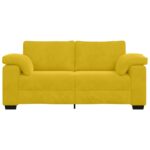 vidaXL Dvojpohovka žltá 180x77x82 cm zamatová – Obrázok 4