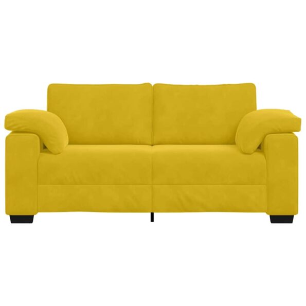 vidaXL Dvojpohovka žltá 180x77x82 cm zamatová – Obrázok 4
