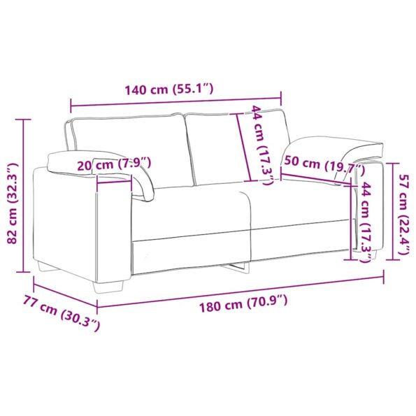 vidaXL Dvojpohovka žltá 180x77x82 cm zamatová – Obrázok 9