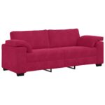 vidaXL 3-miestna pohovka, vínovo červená 220x77x82 cm, zamat – Obrázok 2