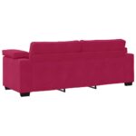 vidaXL 3-miestna pohovka, vínovo červená 220x77x82 cm, zamat – Obrázok 6