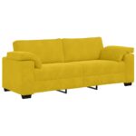 vidaXL 3-miestna pohovka, žltá 220x77x82 cm, zamat – Obrázok 2