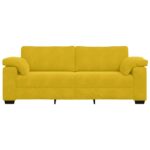 vidaXL 3-miestna pohovka, žltá 220x77x82 cm, zamat – Obrázok 4