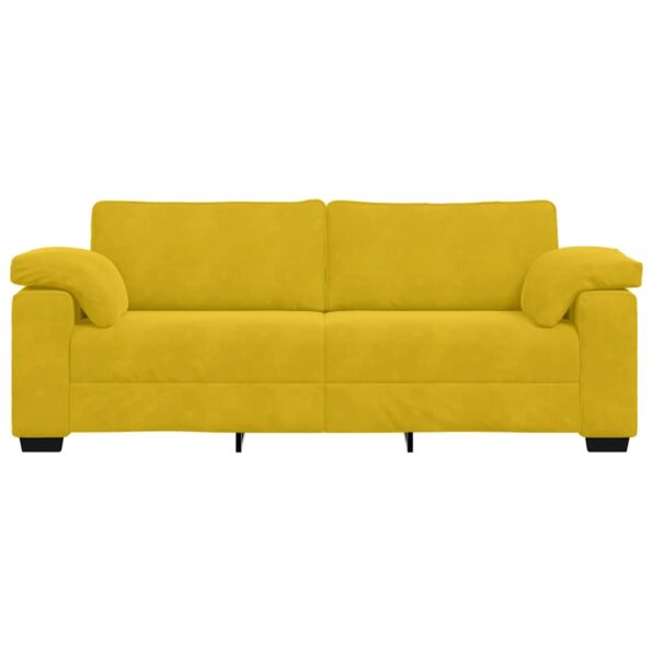 vidaXL 3-miestna pohovka, žltá 220x77x82 cm, zamat – Obrázok 4