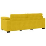 vidaXL 3-miestna pohovka, žltá 220x77x82 cm, zamat – Obrázok 6