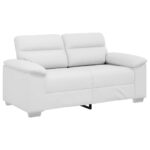 vidaXL Dvojmiestna pohovka biela 160x81x84 cm umelá koža – Obrázok 2