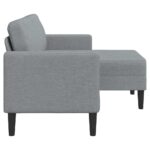 vidaXL 2-miestna pohovka s ležadlom v tvare L, svetlosivá, 125 cm, látková – Obrázok 4