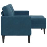 vidaXL 2-miestna pohovka s ležadlom v tvare L, modrá 125 cm, zamat – Obrázok 5