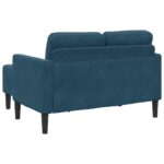 vidaXL 2-miestna pohovka s ležadlom v tvare L, modrá 125 cm, zamat – Obrázok 6