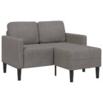 vidaXL 2-miestna pohovka s ležadlom v tvare L, svetlosivá, 125 cm, ľanová