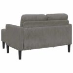 vidaXL 2-miestna pohovka s ležadlom v tvare L, svetlosivá, 125 cm, ľanová – Obrázok 5
