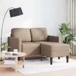 vidaXL 2-miestna pohovka s ležadlom v tvare L, cappuccino 125 cm, umelá koža