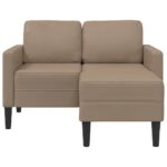 vidaXL 2-miestna pohovka s ležadlom v tvare L, cappuccino 125 cm, umelá koža – Obrázok 4