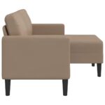 vidaXL 2-miestna pohovka s ležadlom v tvare L, cappuccino 125 cm, umelá koža – Obrázok 5