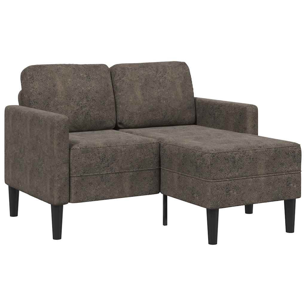4107090_1.jpg vidaXL 2-miestna pohovka s ležadlom v tvare L, tmavosivá 125 cm, umelá koža – Obrázok 1