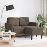 vidaXL 2-miestna pohovka s ležadlom v tvare L, tmavosivá 125 cm, umelá koža – Obrázok 2