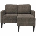 vidaXL 2-miestna pohovka s ležadlom v tvare L, tmavosivá 125 cm, umelá koža – Obrázok 3