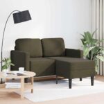 vidaXL 2-miestna pohovka s ležadlom v tvare L, armádne zelená 125 cm, umelá koža – Obrázok 2